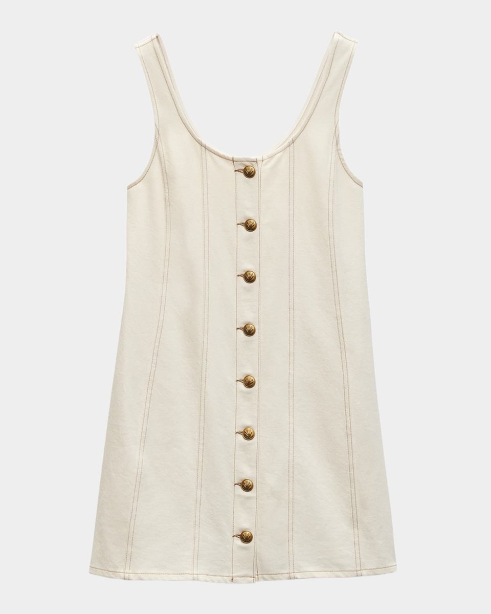 Featherweight Laney Button-Front Mini Dress